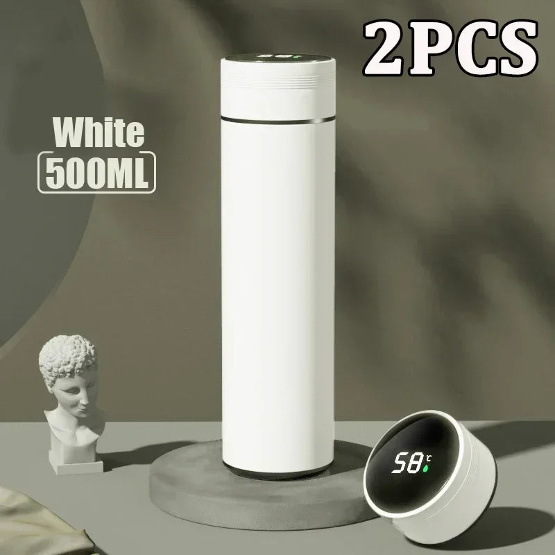 500ml LED Stainless Steel Thermos Bottle with Digital Temperature Display Intelligent Temperature Measurement Cup