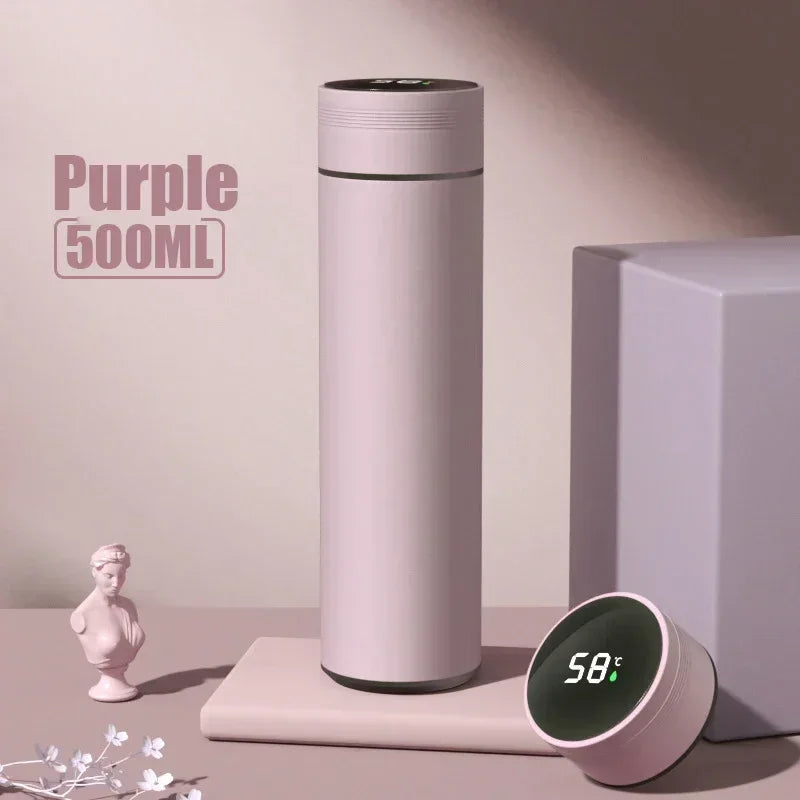 500ml LED Stainless Steel Thermos Bottle with Digital Temperature Display Intelligent Temperature Measurement Cup