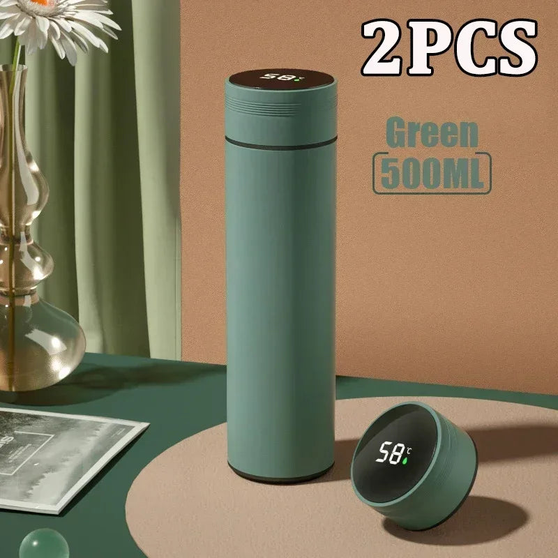 500ml LED Stainless Steel Thermos Bottle with Digital Temperature Display Intelligent Temperature Measurement Cup