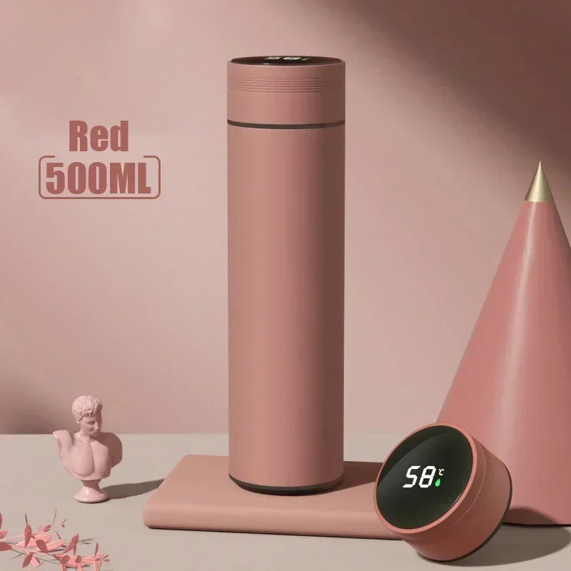500ml LED Stainless Steel Thermos Bottle with Digital Temperature Display Intelligent Temperature Measurement Cup