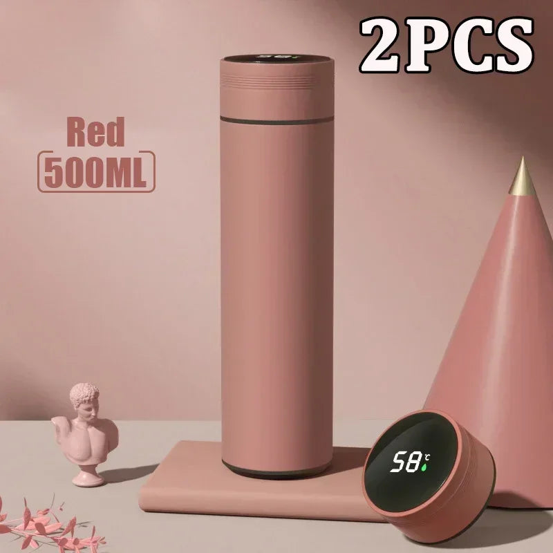 500ml LED Stainless Steel Thermos Bottle with Digital Temperature Display Intelligent Temperature Measurement Cup