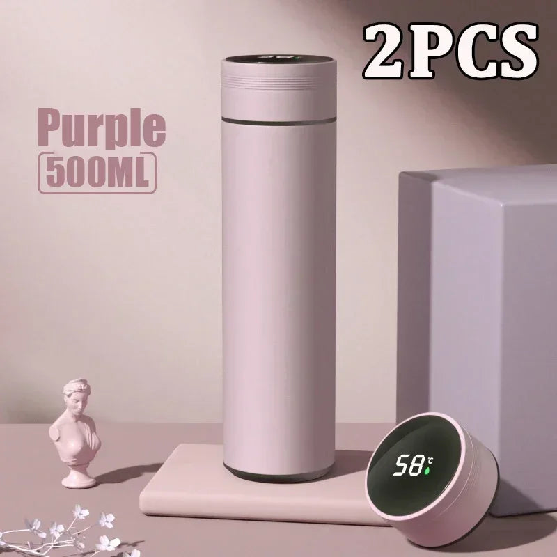 500ml LED Stainless Steel Thermos Bottle with Digital Temperature Display Intelligent Temperature Measurement Cup