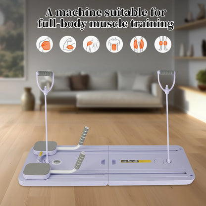 Foldable Pilates Board Full Body Fitness Trainer With Automatic Rebound Multifunctional Abdominal Board Exercise Equipment