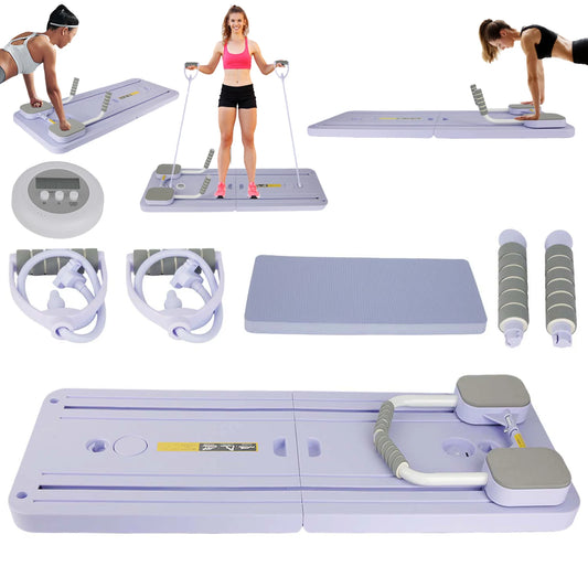 Foldable Pilates Board Full Body Fitness Trainer With Automatic Rebound Multifunctional Abdominal Board Exercise Equipment