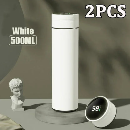 500ml LED Stainless Steel Thermos Bottle with Digital Temperature Display Intelligent Temperature Measurement Cup