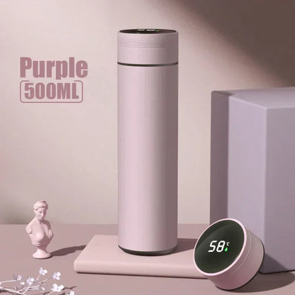 500ml LED Stainless Steel Thermos Bottle with Digital Temperature Display Intelligent Temperature Measurement Cup