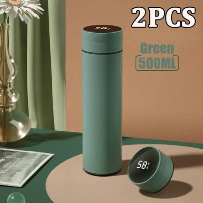 500ml LED Stainless Steel Thermos Bottle with Digital Temperature Display Intelligent Temperature Measurement Cup