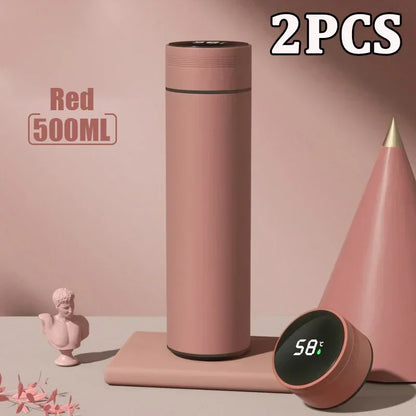500ml LED Stainless Steel Thermos Bottle with Digital Temperature Display Intelligent Temperature Measurement Cup
