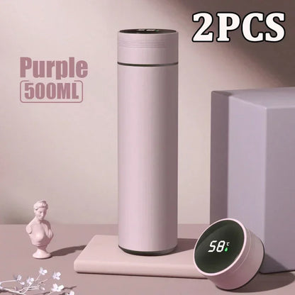 500ml LED Stainless Steel Thermos Bottle with Digital Temperature Display Intelligent Temperature Measurement Cup